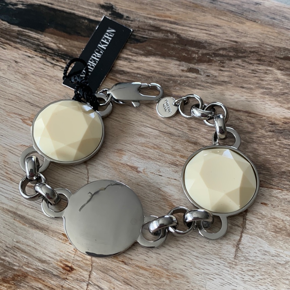 Dyrberg/Kern Emmeline faceted resin and shiny metal disc bracelet